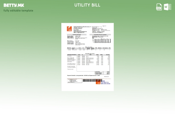 Модерен стил Шаблон за збор за сметки за електрична енергија од Гана PDS